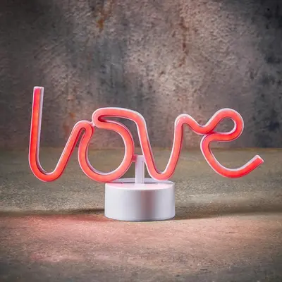 Luca Lighting led verlichting acryl love 16x8.5x28cm roze