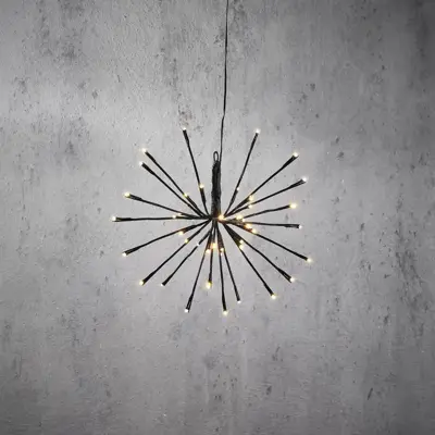 Luca Lighting LED vuurwerk 42 lampjes zwart Ø 30 x 21cm, warm wit - afbeelding 1