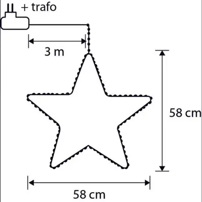 Luca Lighting ster warm wit 180 lampjes Ø 58 x 128cm - afbeelding 3