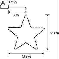 Luca Lighting ster warm wit 180 lampjes Ø 58 x 128cm - afbeelding 3