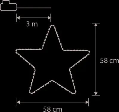 Luca Lighting ster warm wit 180 lampjes Ø 58 x 128cm - afbeelding 5