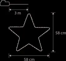 Luca Lighting ster warm wit 180 lampjes Ø 58 x 128cm - afbeelding 5