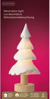 Lumineo kerstfiguur porselein kerstboom micro led 13x13x27cm wit - afbeelding 3