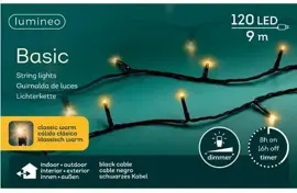 Lumineo kerstverlichting LED Basic Lights 120 lampjes 9m, classic warm - afbeelding 1