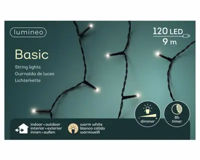 Lumineo kerstverlichting LED Basic Lights 120 lampjes 9m, warm wit - afbeelding 2