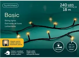 Lumineo kerstverlichting LED Basic Lights 240 lampjes 18m, classic warm - afbeelding 1
