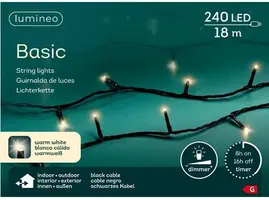 Lumineo kerstverlichting LED Basic Lights 240 lampjes 18m, warm wit - afbeelding 2