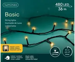 Lumineo kerstverlichting LED Basic Lights 480 lampjes 36m, classic warm - afbeelding 1