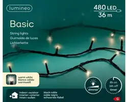 Lumineo kerstverlichting LED Basic Lights 480 lampjes 36m, warm wit - afbeelding 1