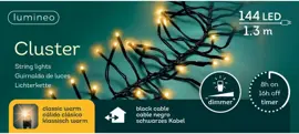 Lumineo kerstverlichting LED Cluster Lights 144 lampjes 1,3m, classic warm - afbeelding 1