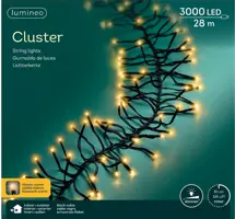 Lumineo kerstverlichting LED Cluster Lights 3000 lampjes 28m, classic warm - afbeelding 1