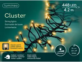 Lumineo kerstverlichting LED Cluster Lights 448 lampjes 4,2m, classic warm - afbeelding 1