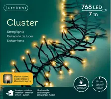Lumineo kerstverlichting LED Cluster Lights 768 lampjes 7m, classic warm - afbeelding 1