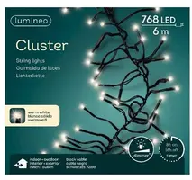 Lumineo kerstverlichting LED Cluster Lights 768 lampjes 7m, warm wit - afbeelding 2