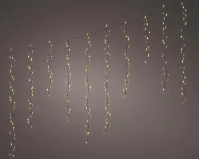 Lumineo kerstverlichting LED Compact Icicle Twinkle 256 lampjes 3,75m, warm wit - afbeelding 1