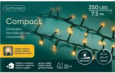Lumineo kerstverlichting LED Compact Lights 7,5m, classic warm - afbeelding 1
