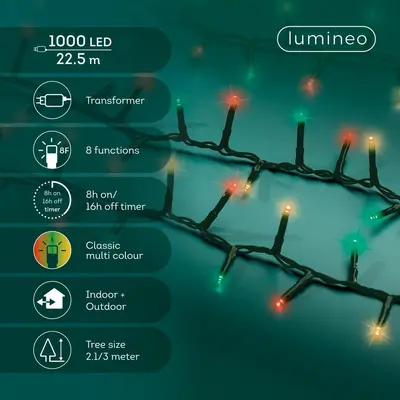 Lumineo kerstverlichting LED Compact Lights Twinkle 22,5m, multicolor - afbeelding 4