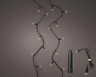 Lumineo kerstverlichting LED Duracharge Basic Twinkle oplaadbaar 200 lampjes 7,4m - afbeelding 1