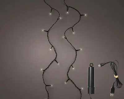 Lumineo kerstverlichting LED Duracharge Basic Twinkle oplaadbaar 200 lampjes 15m - afbeelding 1