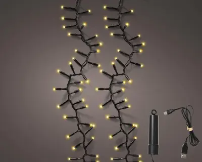 Lumineo kerstverlichting LED Duracharge Compact Twinkle oplaadbaar 200 lampjes 4m - afbeelding 1