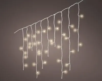Lumineo kerstverlichting LED Durawise ijspegels twinkle 384 lampjes 14m, warm wit - afbeelding 2