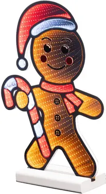 Lumineo kerstverlichting LED Infinity lights gemberkoekman 38cm, warm wit - afbeelding 2
