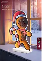 Lumineo kerstverlichting LED Infinity lights gemberkoekman 38cm, warm wit - afbeelding 3