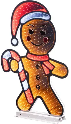 Lumineo kerstverlichting LED Infinity lights gemberkoekman buiten 60cm, warm wit - afbeelding 2