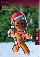 Lumineo kerstverlichting LED Infinity lights gemberkoekman buiten 60cm, warm wit - afbeelding 3