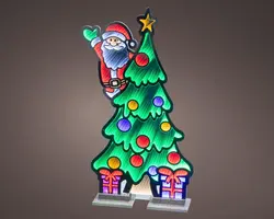 Lumineo kerstverlichting LED Infinity lights kerstman & boom buiten 120cm, koel wit - afbeelding 1
