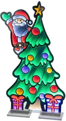 Lumineo kerstverlichting LED Infinity lights kerstman & boom buiten 120cm, koel wit - afbeelding 2