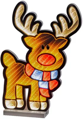 Lumineo kerstverlichting LED Infinity lights rendier 40cm, warm wit - afbeelding 2
