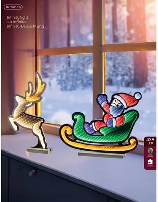 Lumineo kerstverlichting LED Infinity lights slee 44,5cm, koel & warm wit - afbeelding 3