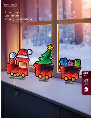 Lumineo kerstverlichting LED Infinity lights trein 36cm, warm wit - afbeelding 3