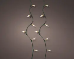 Lumineo kerstverlichting LED Vintage Lights 120 lampjes groen draad 11,9m, warm wit - afbeelding 3