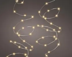 Lumineo kerstverlichting micro LED String Lights op batterij 100 lampjes 4,95m, classic warm - afbeelding 1