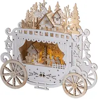 Lumineo LED diorama koets triplex wit 8 x 24,8 x 23,5cm, warm wit - afbeelding 2