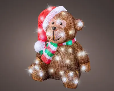 Lumineo LED kerstfiguur acryl aap 60 lampjes - afbeelding 3