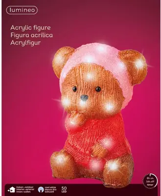 Lumineo LED kerstfiguur acryl beer - afbeelding 2
