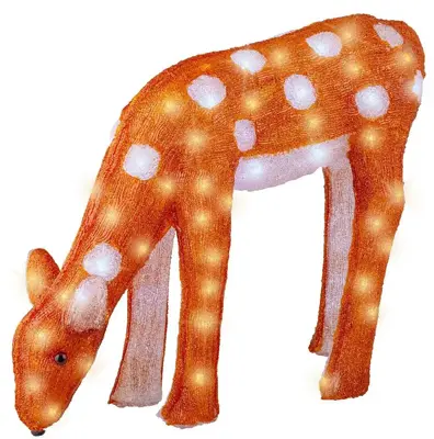 Lumineo LED kerstfiguur acryl hert bruin 61 x 22 x 49cm, koel wit - afbeelding 1
