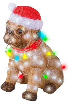 Lumineo LED kerstfiguur acryl hond 34 x 24 x 42cm - afbeelding 1