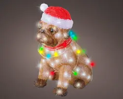 Lumineo LED kerstfiguur acryl hond 34 x 24 x 42cm - afbeelding 3