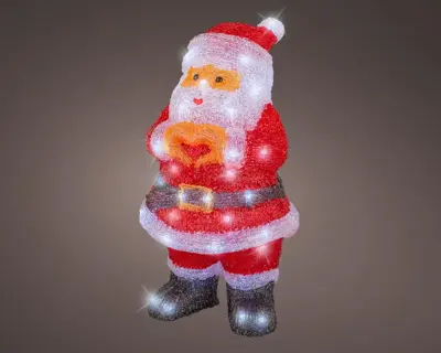 Lumineo LED kerstfiguur acryl kerstman 21,7 x 23 x 41,5cm - afbeelding 3