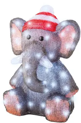 Lumineo LED kerstfiguur acryl olifant 70 lampjes 33 x 32,5 x 46cm - afbeelding 1