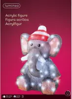Lumineo LED kerstfiguur acryl olifant 70 lampjes 33 x 32,5 x 46cm - afbeelding 2