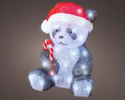 Lumineo LED kerstfiguur acryl panda 36cm - afbeelding 3