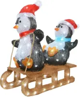 Lumineo LED kerstfiguur acryl pinguïn 110 lampjes 31 x 61,5 x 56,5cm - afbeelding 1
