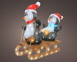 Lumineo LED kerstfiguur acryl pinguïn 110 lampjes 31 x 61,5 x 56,5cm - afbeelding 2