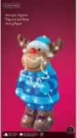 Lumineo LED kerstfiguur acryl rendier 105 lampjes 44,7cm - afbeelding 3