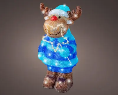 Lumineo LED kerstfiguur acryl rendier 105 lampjes 44,7cm - afbeelding 2